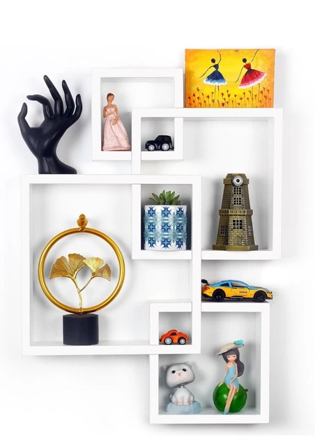 Scaffali Galleggianti A Gradino 3 Pezzi In WPC – Mensole Decorative A Forma Di Cubo Per Camera Bambini, Bagno, Cucina, Ufficio – Ideali Per Libri, Piante E Trucchi