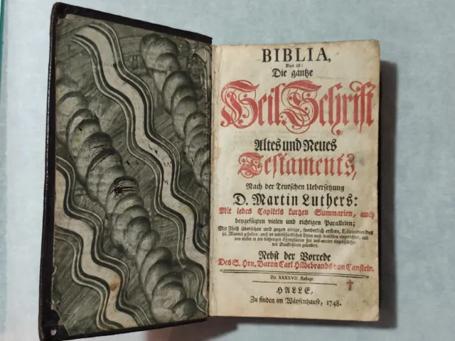 Anno 1748, Heilige Schrift, Bibel, Vorrede Canstein, Halle Saale, Waisenhaus