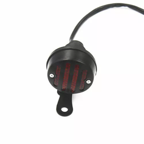 Motorcycle Black Grill 12V LED Rear Tail Brake Stop Light Integrated light Bike