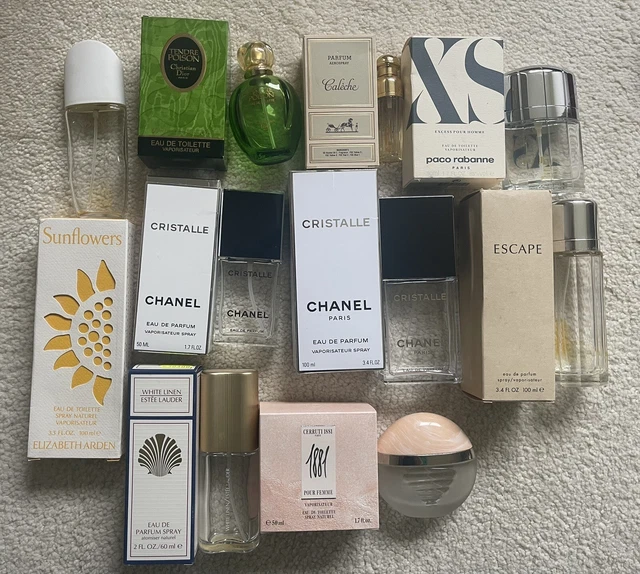 Job Lot of Empty Boxed Perfume Bottles Collectable Chanel Dior Klein Hermes