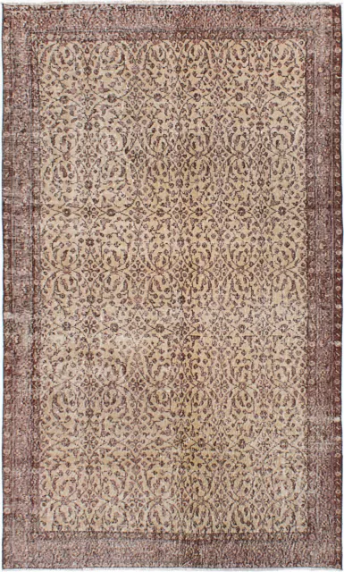Vintage Hand-Knotted Area Rug 4'8" x 7'10" Traditional Wool Carpet