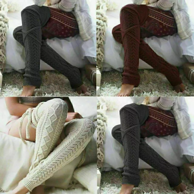Women Comfort Knitted Over Knee Thigh High Long Boot Socks Leg Warm Stocking HOT