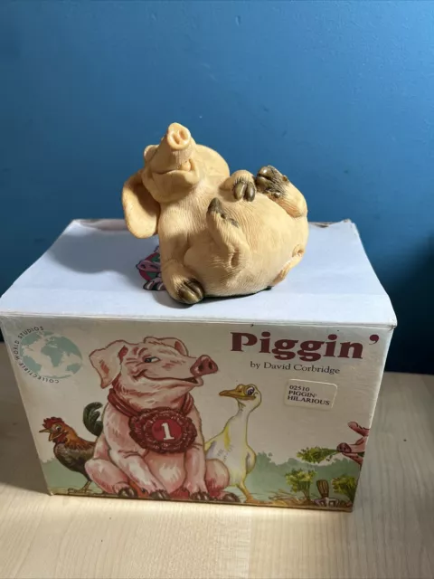 Piggin' Hilarious by David Corbridge (1995) Handmade Pig Ornament