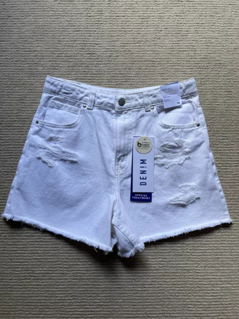 Target Girls Distressed Denim Shorts White Size 14 BNWT