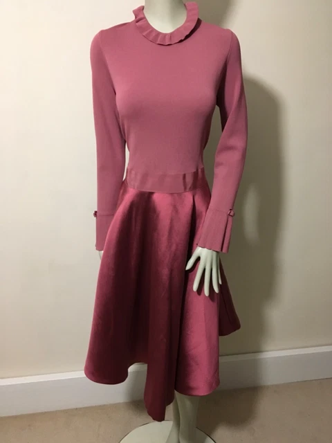 ted baker zadi dress pink TED BAKER PINK ZADI FRILL FULL SKIRT DRESS SZ 6/ 8 US OR TED SZ 2