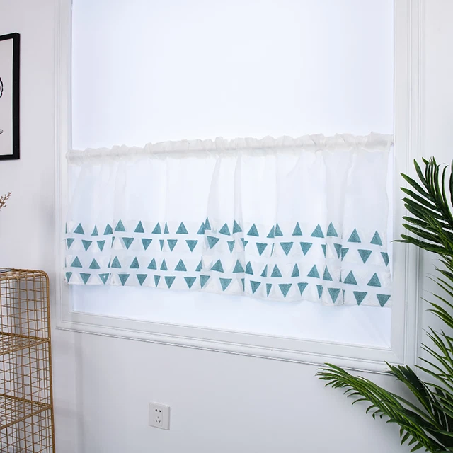 Sheer Curtain Fine Workmanship Easy Installation Semi-transparent Geometric