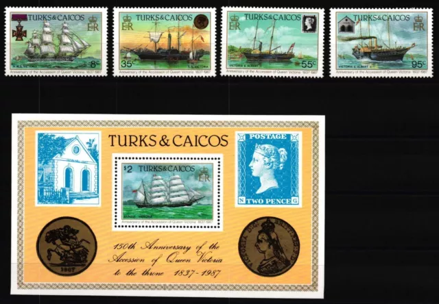 Turks und Caicos Block 68+791-794 barcos sin usar #NE796