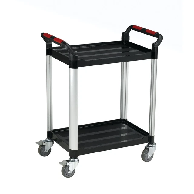 Barton carrello in plastica standard 2 ripiani nero e argento bianco WHTT2SS