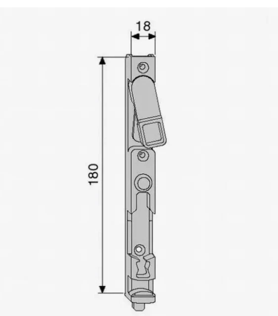SPAGNOLETTA UNICA LUNGA SP 7 MM CONFEZIONE BASE 1 E 2 ANTE NERA H009030893 Agb Abaco Agb 600x600 - Foto 5