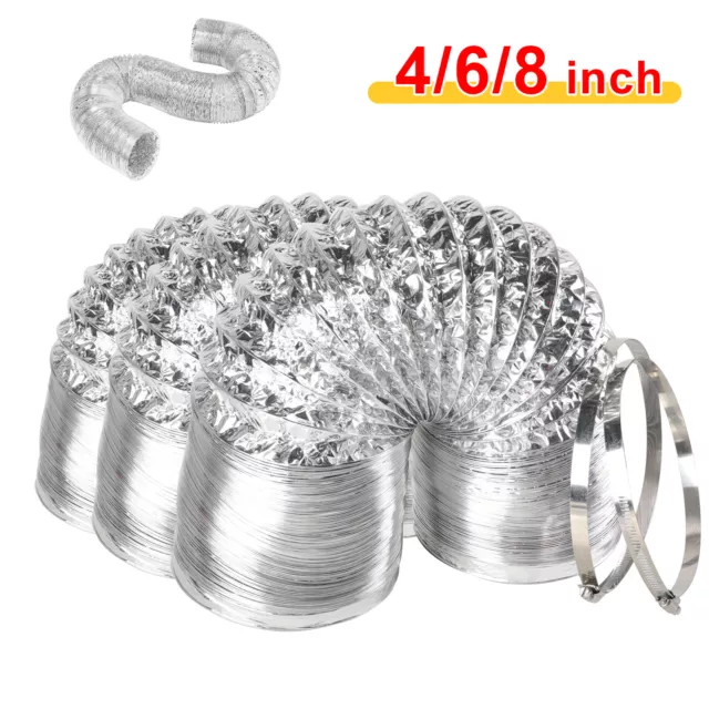 Flexible 4"/6"/8" Aluminum Air Ducting Dryer Ventilation Hose for HVAC Exhaust