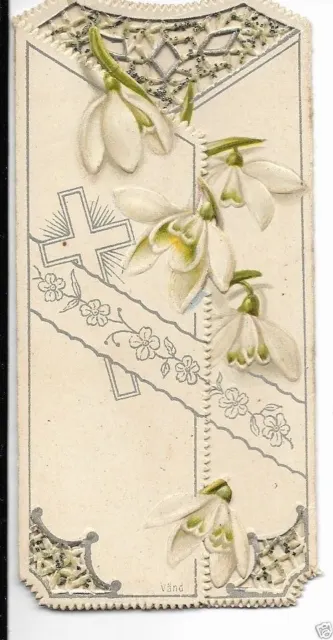 Folding Victorian Die Cut Card With Religious Verse I Believe In German