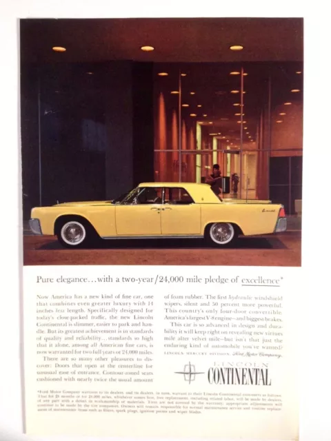 1961 Lincoln Continental 4 Door Print Ad