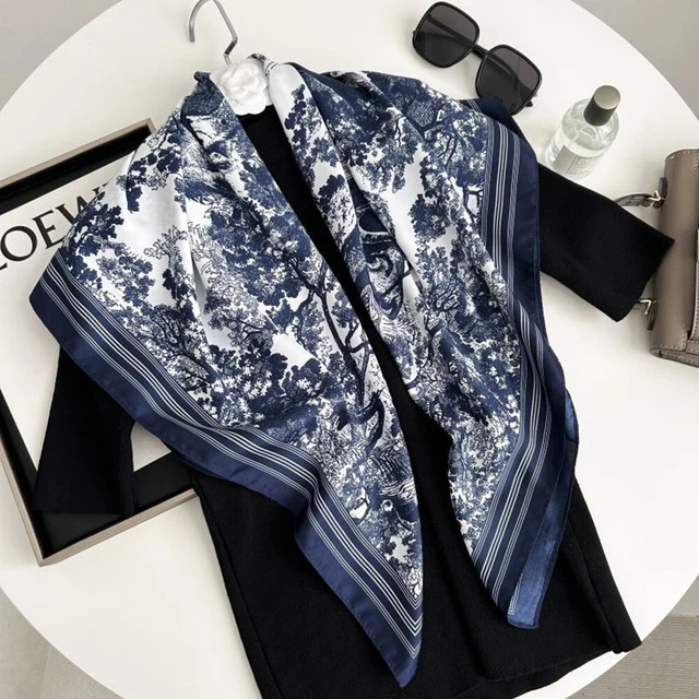 Foulard En Soie Imprimé – 45,7 Ou 63,5 Cm – Bandana, écharpe, Accessoire Cheveux – Cadeau Femme élégant