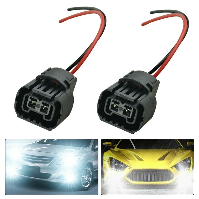 2*-Wire Pigtail Female P 4W 5202 H16 Two Harness Fog Light Bulb Connector-Plugs~