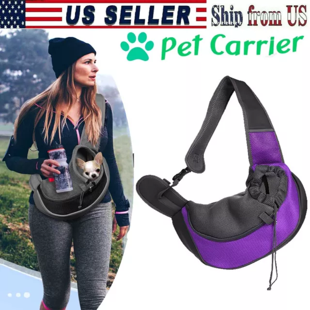 Small Dog Mesh Sling Carry Backpack Carrier Travel Tote Pet Puppy Shoulder Bag