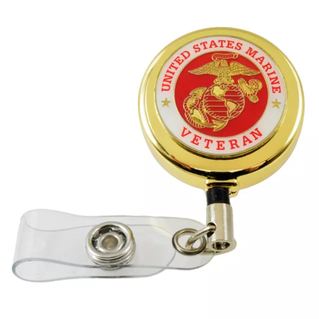 US NAVY BADGE Reel Retractable Military ID Card Holder Security