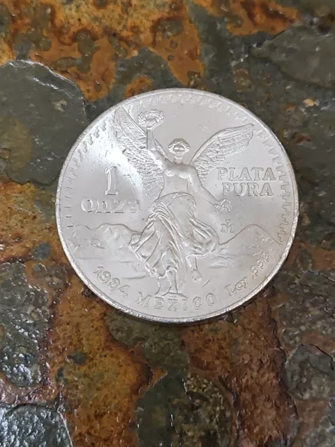 1984 MO Silver 1 OZ .999 Libertad Onza WINGED ANGEL