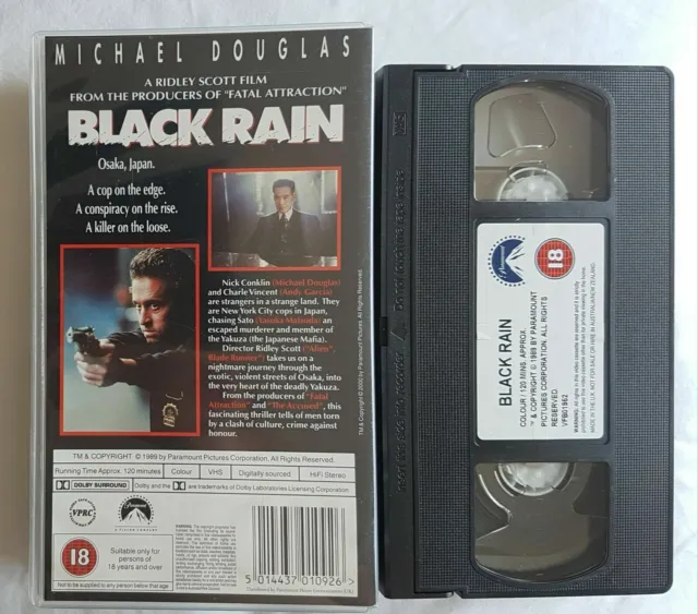 RIDLEY SCOTT'S BLACK RAIN (VHS) Michael Douglas + Andy Garcia + Kate ...