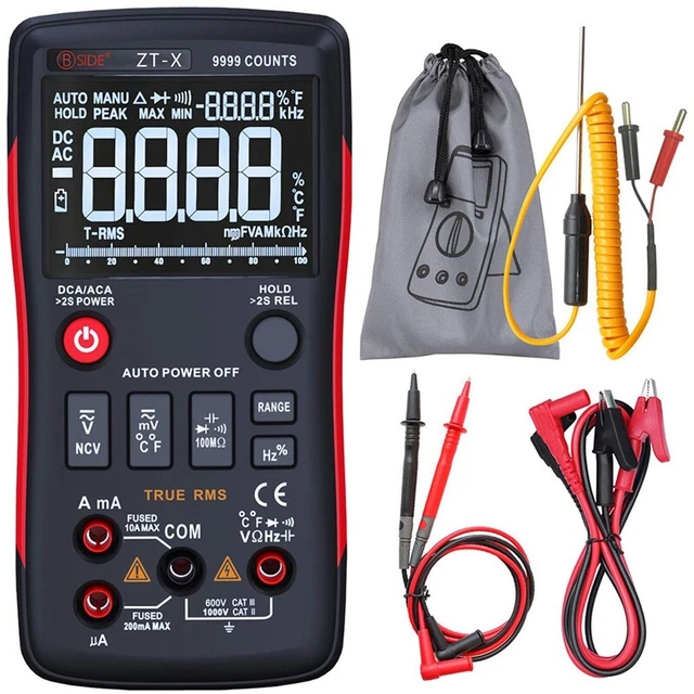 BSIDE 1Set ZTX Digital Multimeter Ohm Temp Hz NCV Tester Cheap Multimeter H8A2