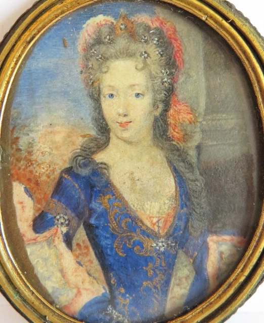 Rare MINIATURE début XVIIIe. Epoque LOUIS XIV. A identifier. Melle de BLOIS?