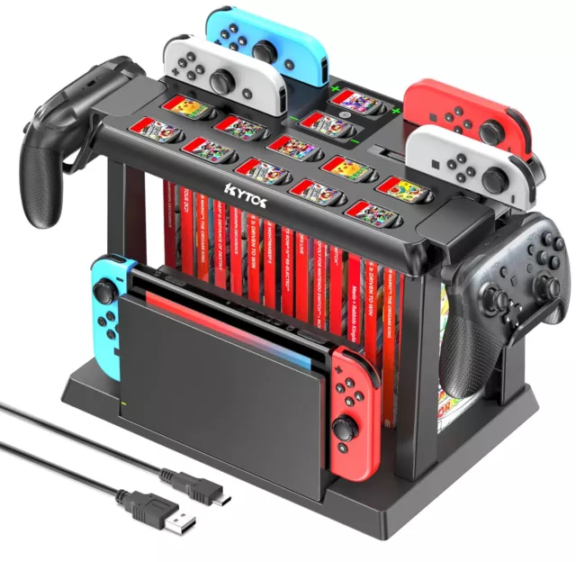 Game Storage Tower Controller Charger Station Dock Organizer For Nintendo Switch