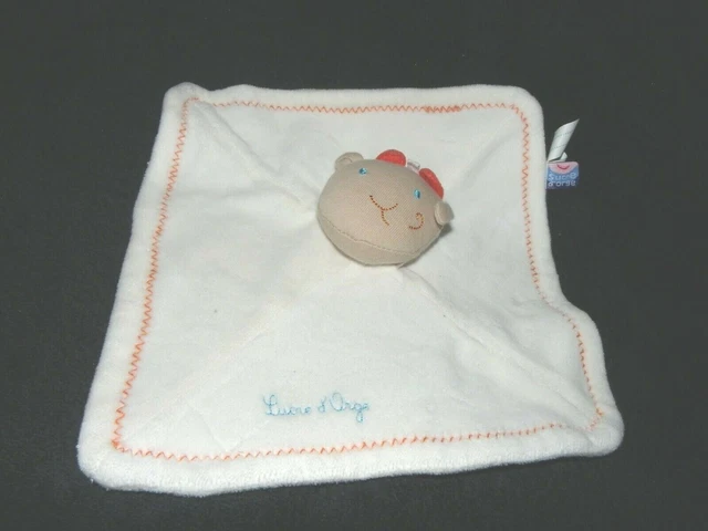 Doudou Peluche Plat Sucre D'orge Vache Chevre Girafe Blanc Orange Carre