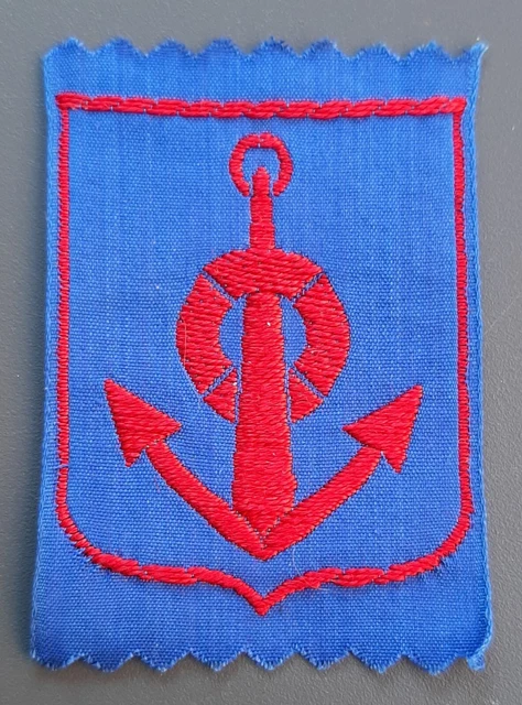 Insigne Tissu Brodé Marine – Sauvetage En Mer, France, Vintage
