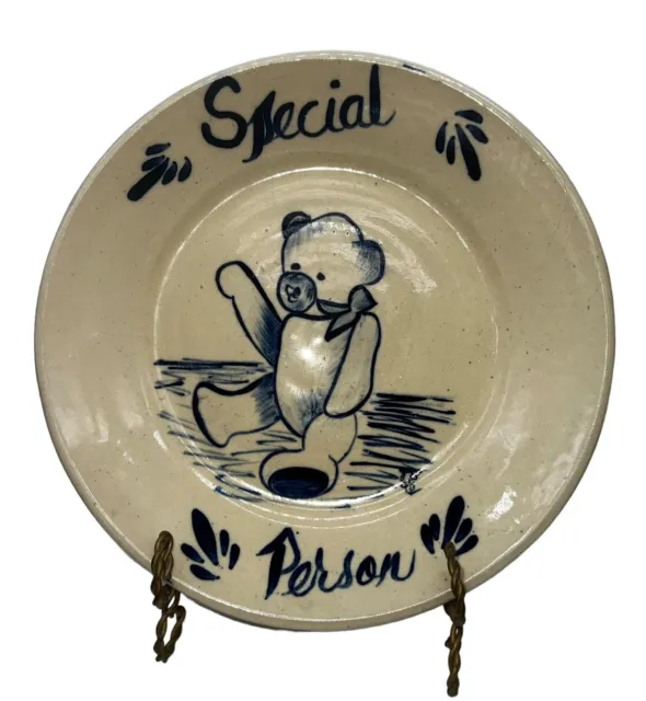 Vtg Marshall Pottery Special Person Plate signed Master Potter E. J. Humphries