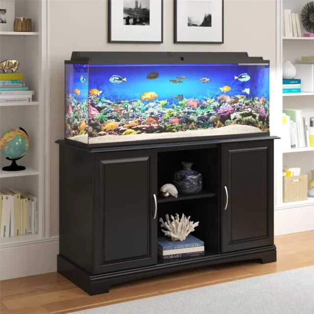 50 - 75 Gallon Aquarium Stand Storage Cabinet Fish Tank Home Decor Black