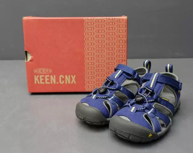 Keen Seacamp II CNX Children Sz 12 Blue depths/gargoyle Water Sandal Shoe NEW