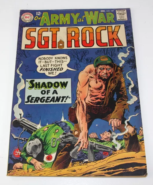 Vintage Dec 1967 OUR ARMY AT WAR #187 DC WAR Comic Book w/ SGT ROCK Joe Kubert