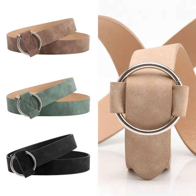 Lady Leather Belt Frosted Faux Leather Belt Without Pin Waist Strap All-match