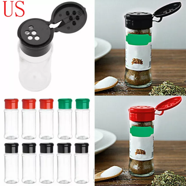 10pcs 100ml Herbs Spice Jar&Sifter Lid Seasoning Pot Condiment Storage Container