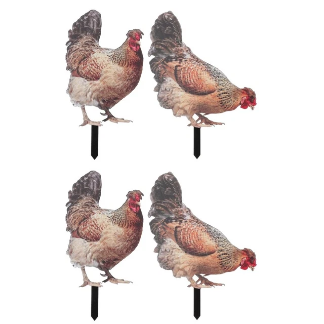 4 Pcs Hen Animal Chicken Lawn chicken garden art Garden Stake