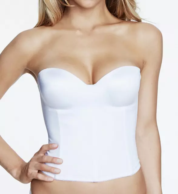 DOMINIQUE White Longline Smooth Strapless Bra, US 34DD, UK 34DD, NWOT 2