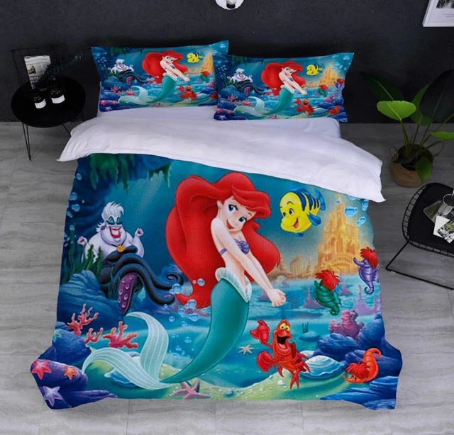 ARIEL THE LITTLE Mermaid Single/Double/Queen/King Bed Quilt Cover Set £