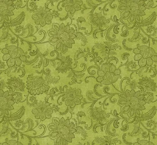 Accent on Sunflowers |  Livingston Medium Green 100% Cotton Patchwork Fabric