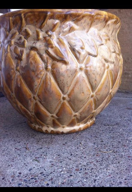Vintage McCoy Quilted Diamond Pottery Jardiniere
