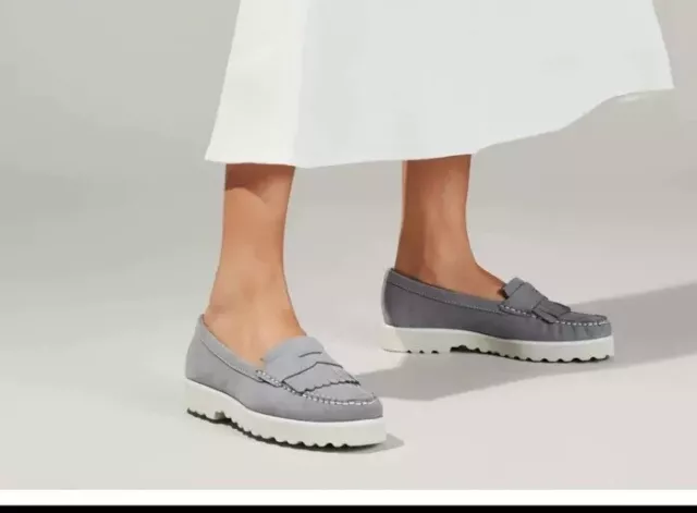 BNIB KURT GEIGER Carvela Comfort Grey Christina flat leather loafers UK 7 17.99 PicClick UK