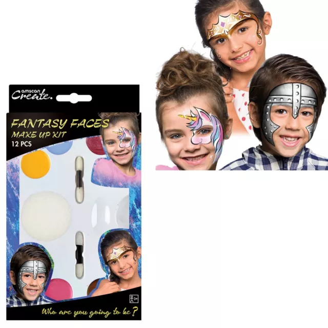 Kids Fantasy Face Paint Makeup SFX Facepainting 8 Colours Fairytale Party Kit