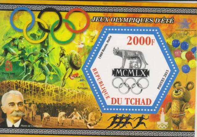 Timbres sur les Jeux Olympiques - Feuillet de timbres du Tchad neuf **