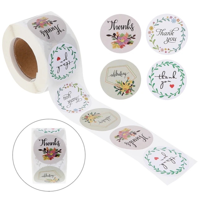 500 Pcsdecorative sealing stickers /Roll Verpackung Runde Dankesetiketten Etiket