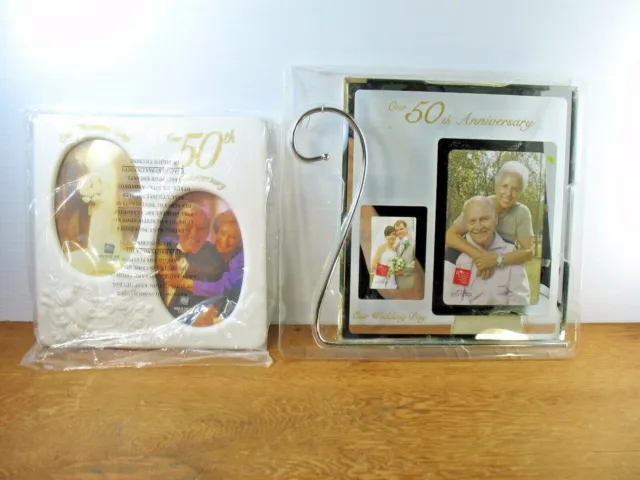 Lot of Two 50th Anniversary Photo Frames - Brand New