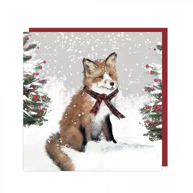 Charity Christmas Card Pack - 6 Cards - Fox Snowflakes - Glitter Shelter NEW