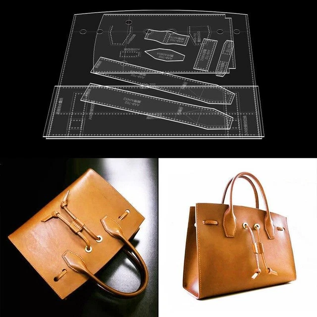 Diy Leather Craft Acrylic Tote Bag Briefcase Handbag Pattern Stencil Template