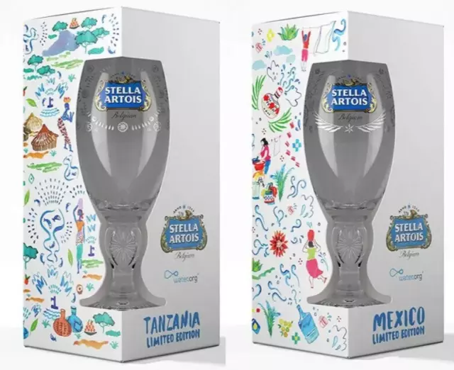 New in Box Stella Artois Chalice Glass 2019 Limited Edition Mexico & Tanzania