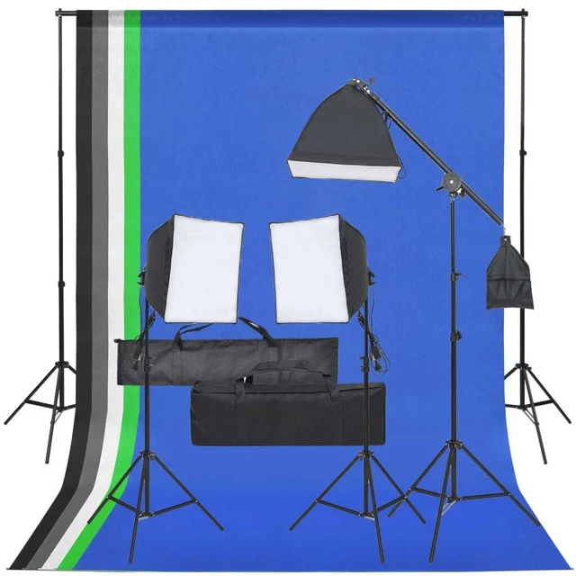 Kit per Studio Fotografico con Set di Luci e Fondale 5199397
