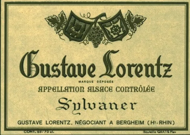 Etiquette de vin Gustave Lorentz Sylvaner