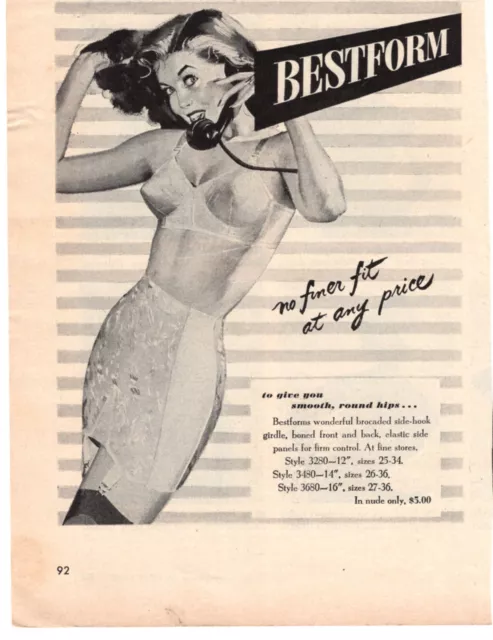 1949 Ad Bestform Girdle Women Undergarment Lingerie Side Hook