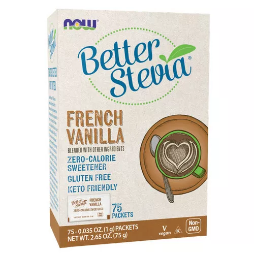 Français Vanille Stevia Paquets 75 / Boîte Par Now Foods